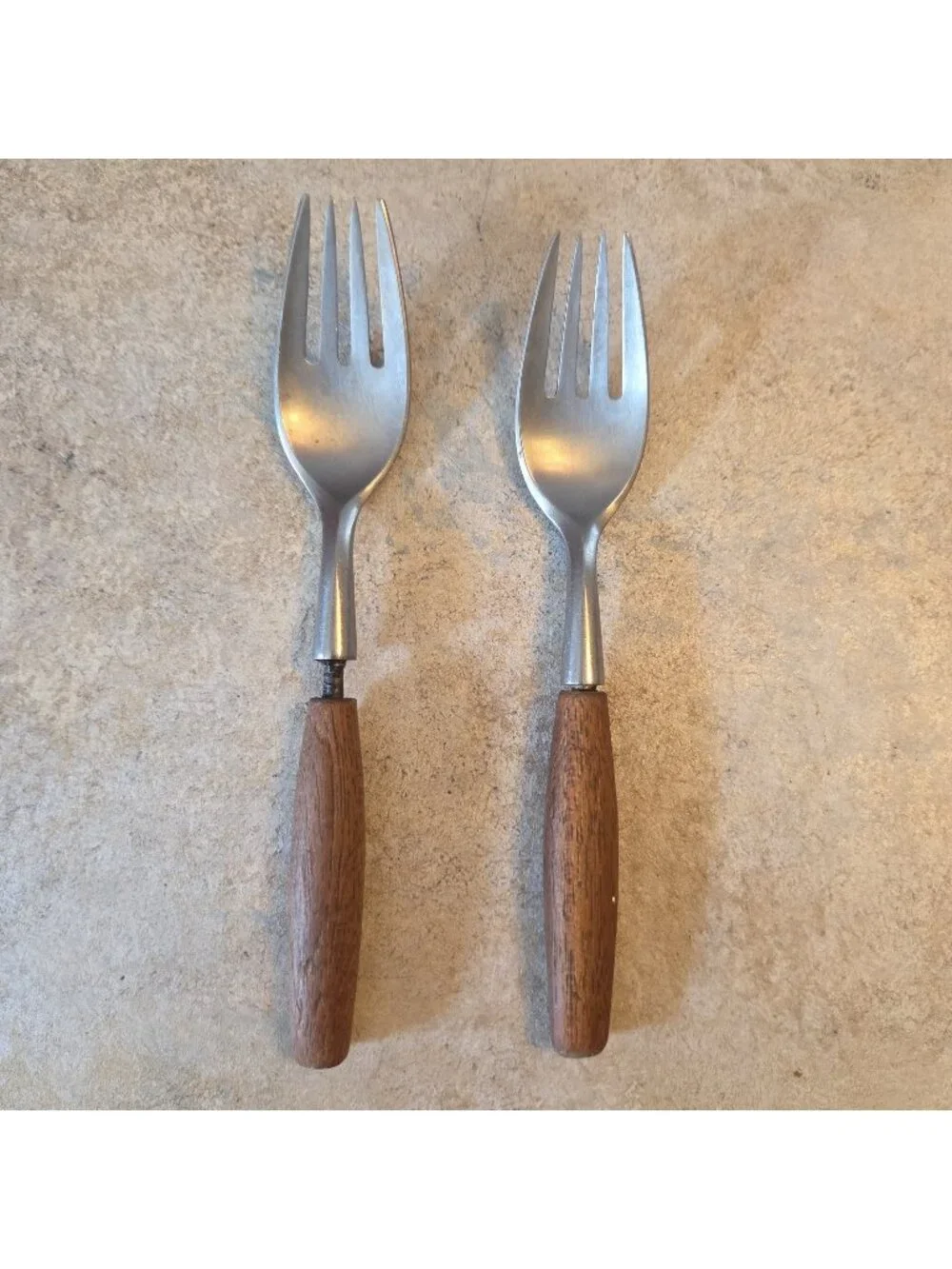 2 AS IS Separated Dansk Dinner Forks Germany Stainless Steel Teak FJORD